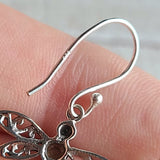 Dragonfly - Black Sandstone - Namibia 925 Earrings