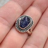 Rough Blue Sapphire 925 Ring
