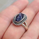 Rough Blue Sapphire 925 Ring