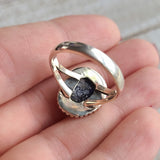 Rough Blue Sapphire 925 Ring