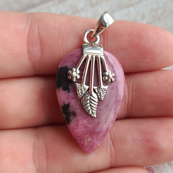 Natural Rhodonite 925 Pendant