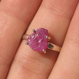 Natural Mozambique Ruby Slice 925 Ring