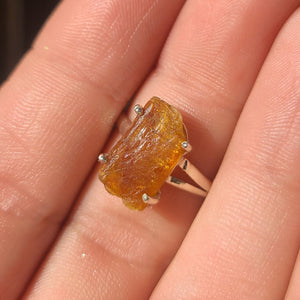 Orange Kyanite (Rough) - India 925 Ring