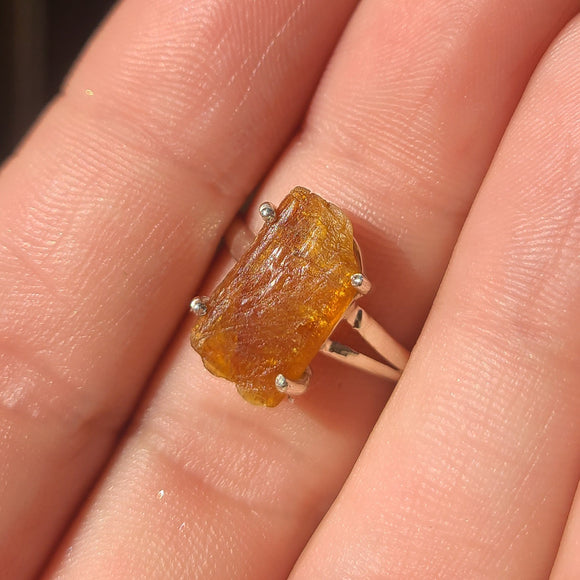 Orange Kyanite (Rough) - India 925 Ring