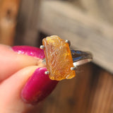 Orange Kyanite (Rough) - India 925 Ring