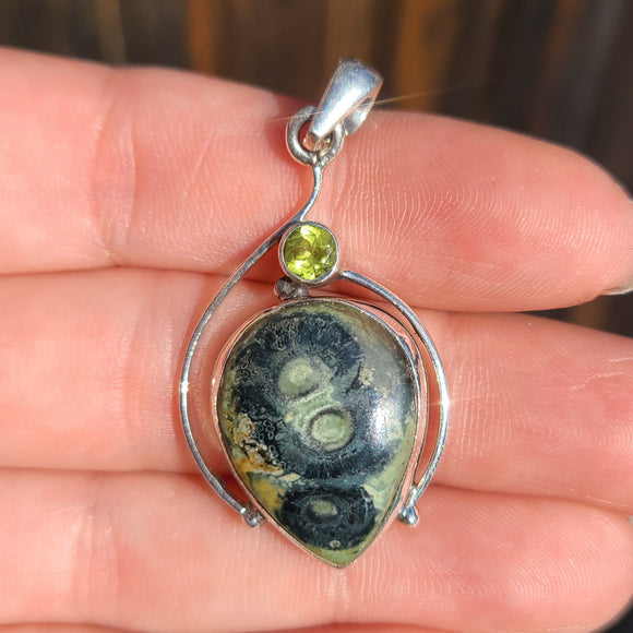 Star Galaxy Jasper & Peridot 925 Pendant