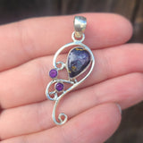 Indian Blanket Jasper & Amethyst 925 Pendant
