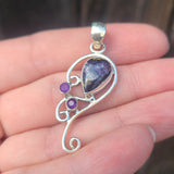 Indian Blanket Jasper & Amethyst 925 Pendant