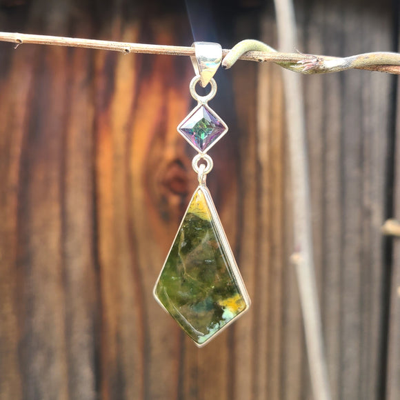 Chrome Chalcedony & Mystic Topaz 925 Pendant