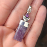Purple Lepidolite & Amethyst 925 Pendant