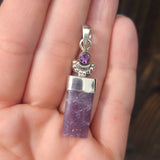 Purple Lepidolite & Amethyst 925 Pendant