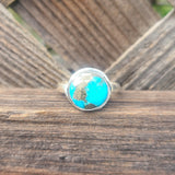 Kingman Turquoise With Pyrite 925 Ring