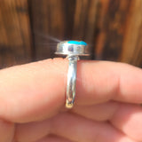 Kingman Turquoise With Pyrite 925 Ring