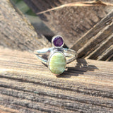 Serpentine & Amethyst 925 Ring