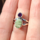 Serpentine & Amethyst 925 Ring