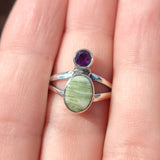 Serpentine & Amethyst 925 Ring