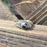 Obsidian and Zinc 925 Ring