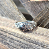 Obsidian and Zinc 925 Ring