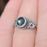Obsidian and Zinc 925 Ring