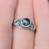 Obsidian and Zinc 925 Ring