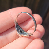 Obsidian and Zinc 925 Ring