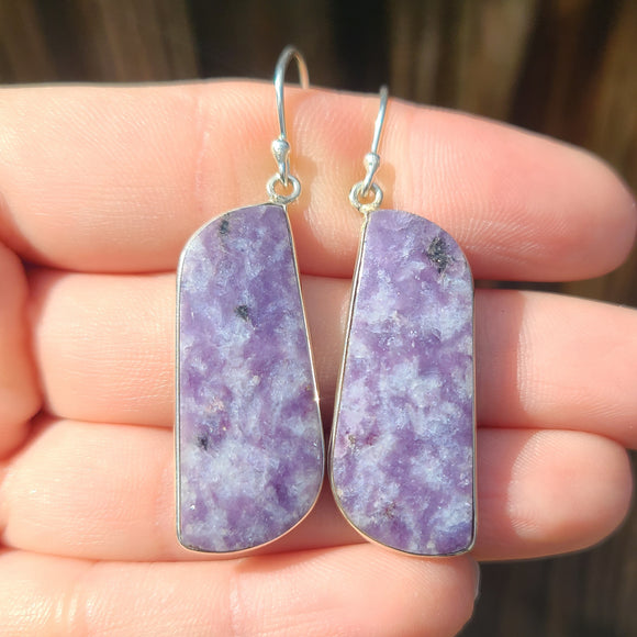 Purple Lepidolite 925 Earrings